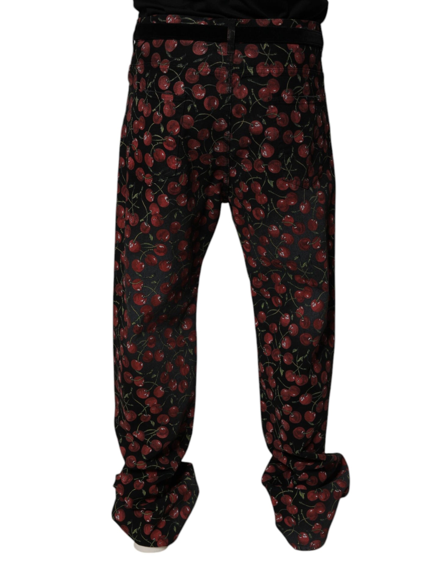Dolce &amp; Gabbana Black Cherry Cotton Straight Men Denim Jeans