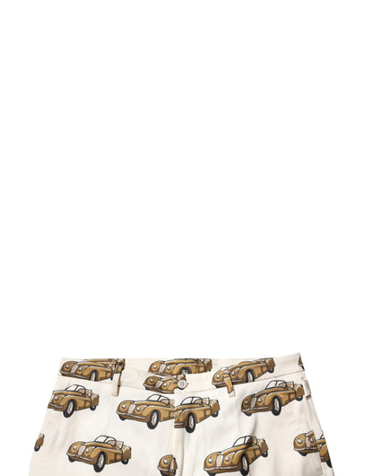 Dolce &amp; Gabbana Off White Cars Cotton Skinny Men Denim Jeans