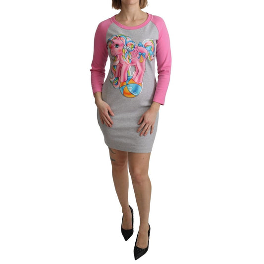 Graues Baumwollkleid von Moschino