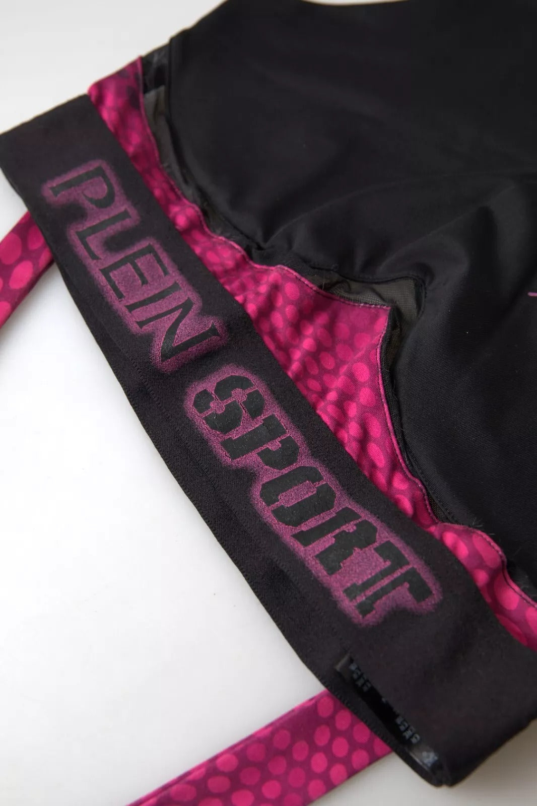 Plein Sport – Athlete Hannah – BH-Unterwäsche in Schwarz-Fuchsia mit Logo