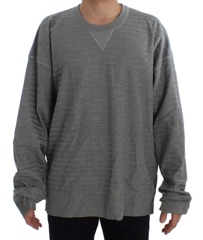 Dolce &amp; Gabbana Grauer Pullover mit Rundhalsausschnitt aus Seide