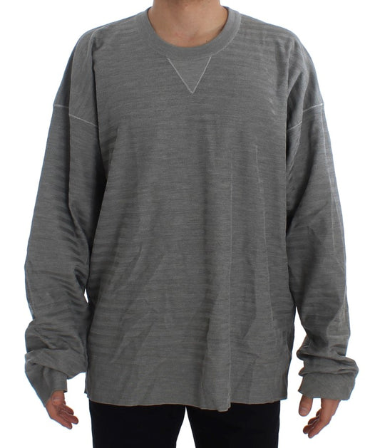 Dolce &amp; Gabbana Grauer Pullover mit Rundhalsausschnitt aus Seide