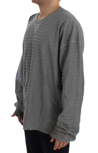 Dolce &amp; Gabbana Grauer Pullover mit Rundhalsausschnitt aus Seide