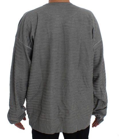 Dolce &amp; Gabbana Grauer Pullover mit Rundhalsausschnitt aus Seide