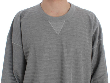 Dolce &amp; Gabbana Grauer Pullover mit Rundhalsausschnitt aus Seide