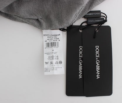 Dolce &amp; Gabbana Grauer Pullover mit Rundhalsausschnitt aus Seide