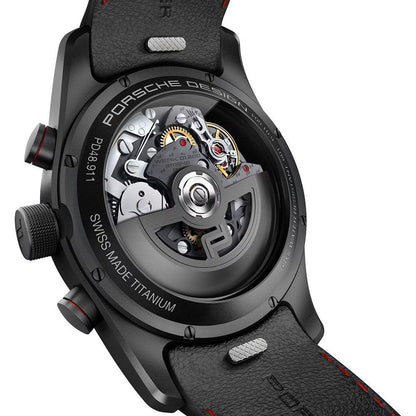 Porsche Design Schwarze Lederuhr