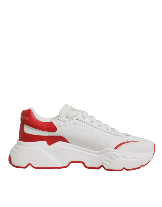 Dolce &amp; Gabbana Weiß Rot Leder Daymaster Männer Sneakers Schuhe