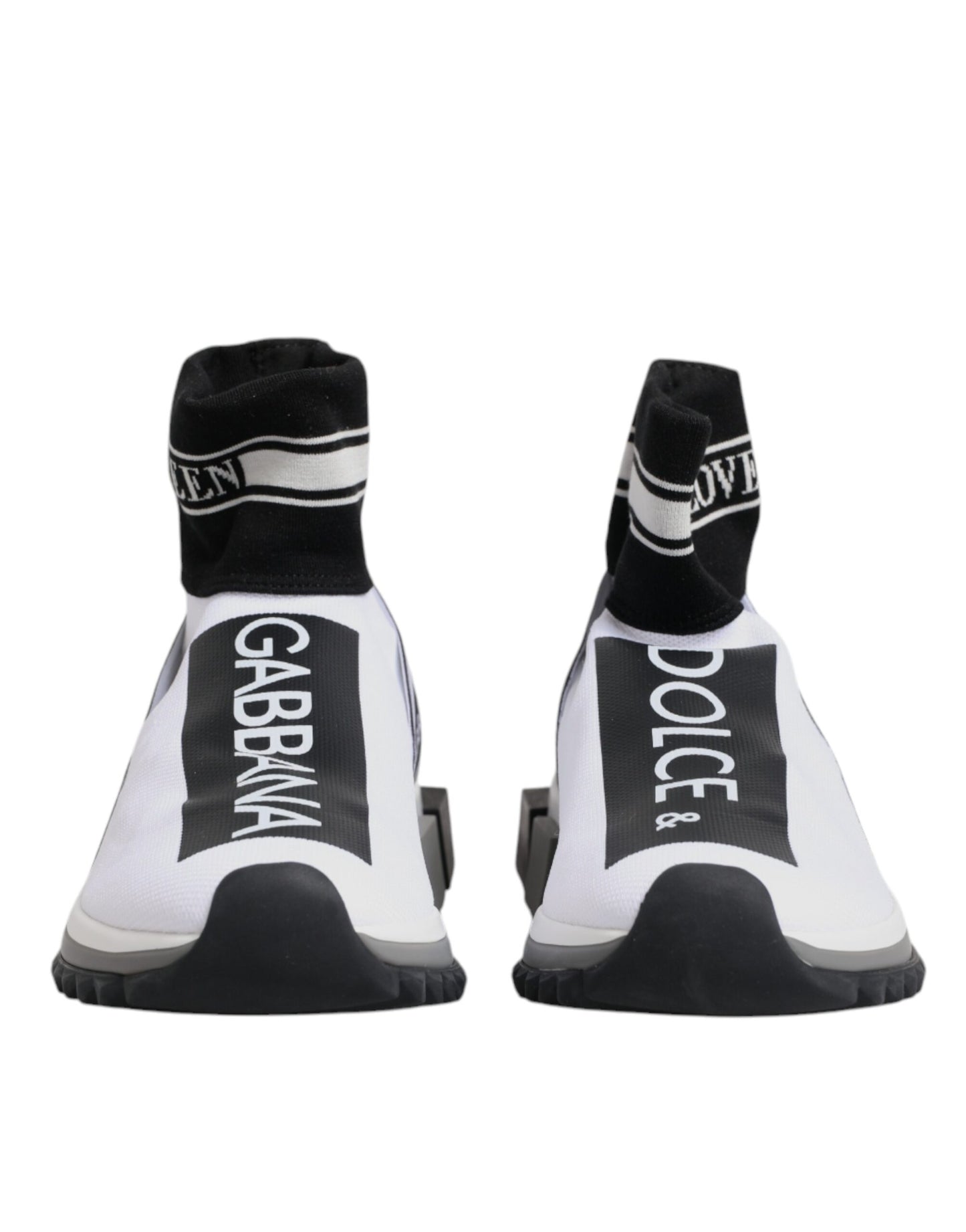 Dolce &amp; Gabbana Weiß Schwarz Sorrento Socken Sneakers Schuhe