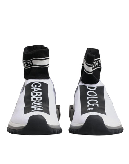Dolce &amp; Gabbana Weiß Schwarz Sorrento Socken Sneakers Schuhe