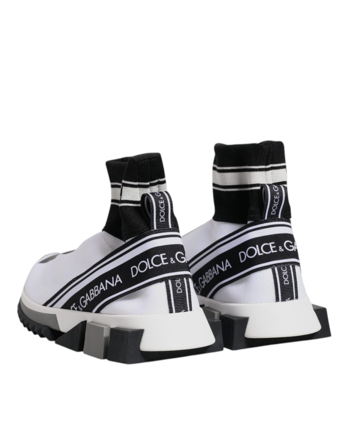 Dolce &amp; Gabbana Weiß Schwarz Sorrento Socken Sneakers Schuhe