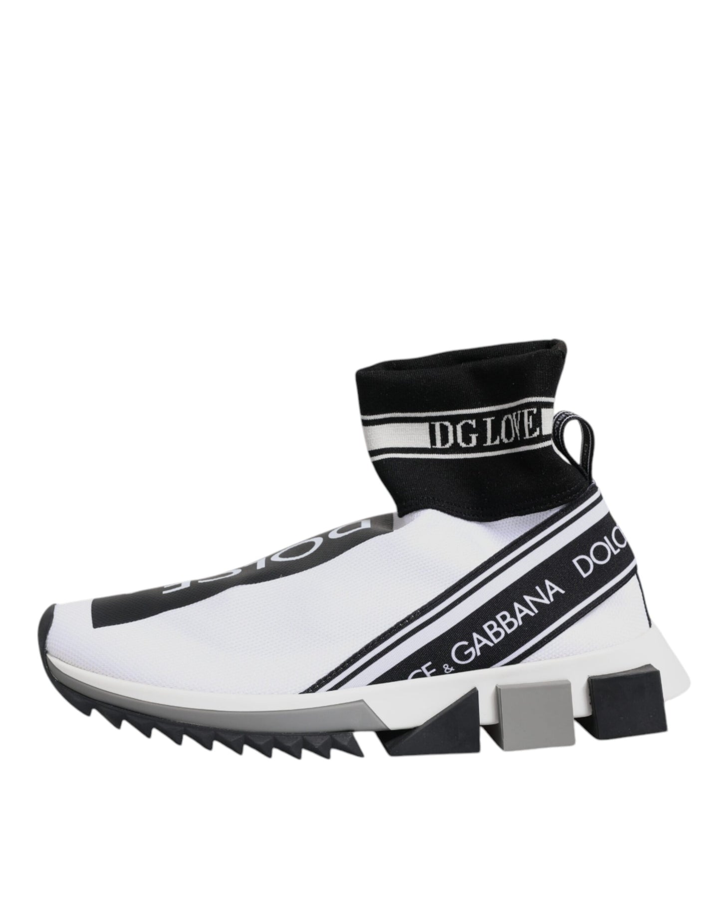 Dolce &amp; Gabbana Weiß Schwarz Sorrento Socken Sneakers Schuhe
