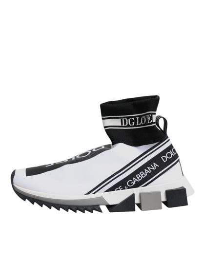 Dolce &amp; Gabbana Weiß Schwarz Sorrento Socken Sneakers Schuhe