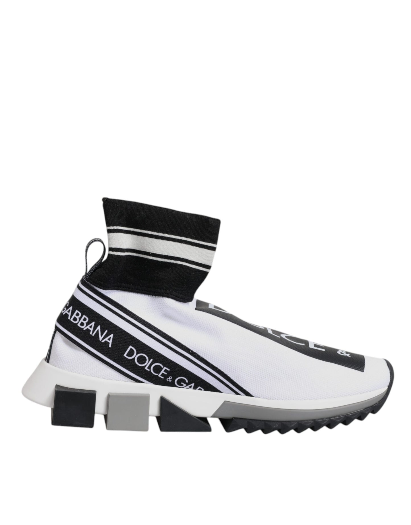 Dolce &amp; Gabbana Weiß Schwarz Sorrento Socken Sneakers Schuhe