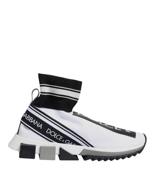 Dolce &amp; Gabbana Weiß Schwarz Sorrento Socken Sneakers Schuhe