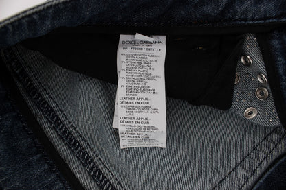 Dolce &amp; Gabbana – Jeans mit Kristallrosen und Herzverzierung