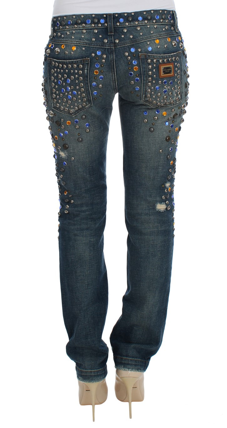 Dolce &amp; Gabbana – GIRLY – Slim-Fit-Jeans mit Kristallverzierung