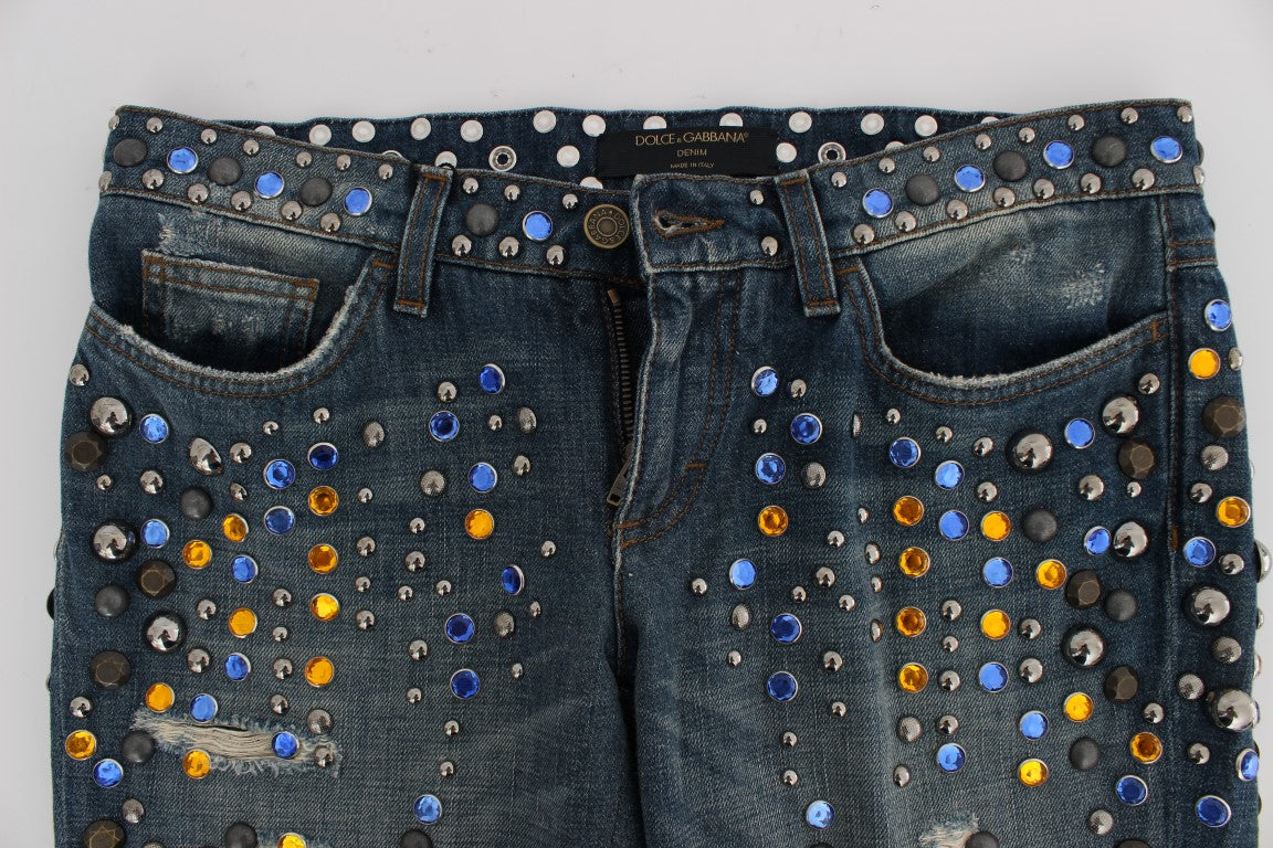 Dolce &amp; Gabbana – GIRLY – Slim-Fit-Jeans mit Kristallverzierung