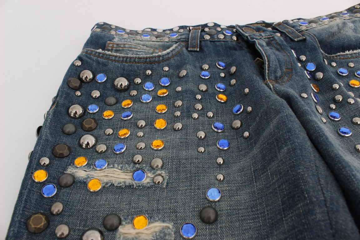 Dolce &amp; Gabbana – GIRLY – Slim-Fit-Jeans mit Kristallverzierung