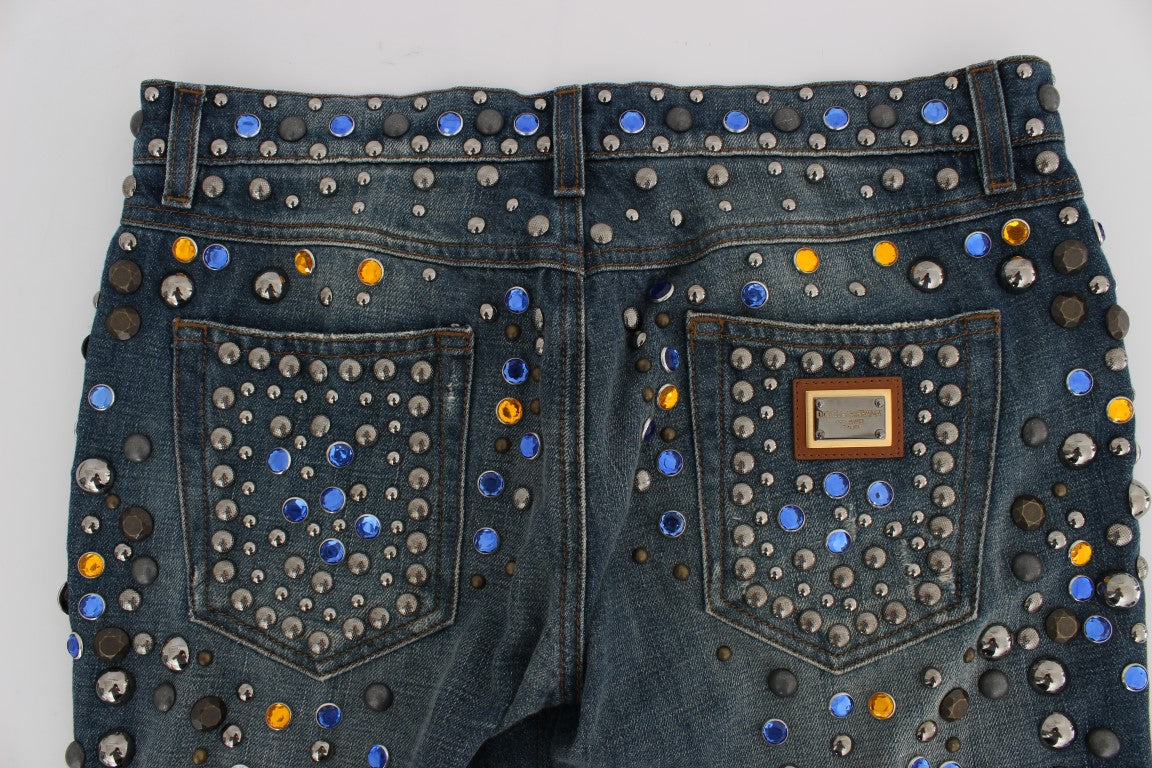 Dolce &amp; Gabbana – GIRLY – Slim-Fit-Jeans mit Kristallverzierung