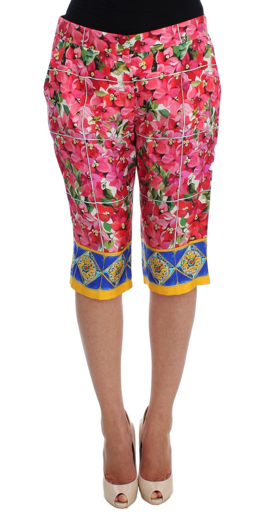 Dolce &amp; Gabbana – Capri-Shorts mit mehrfarbigem Blumenmuster und Knielänge