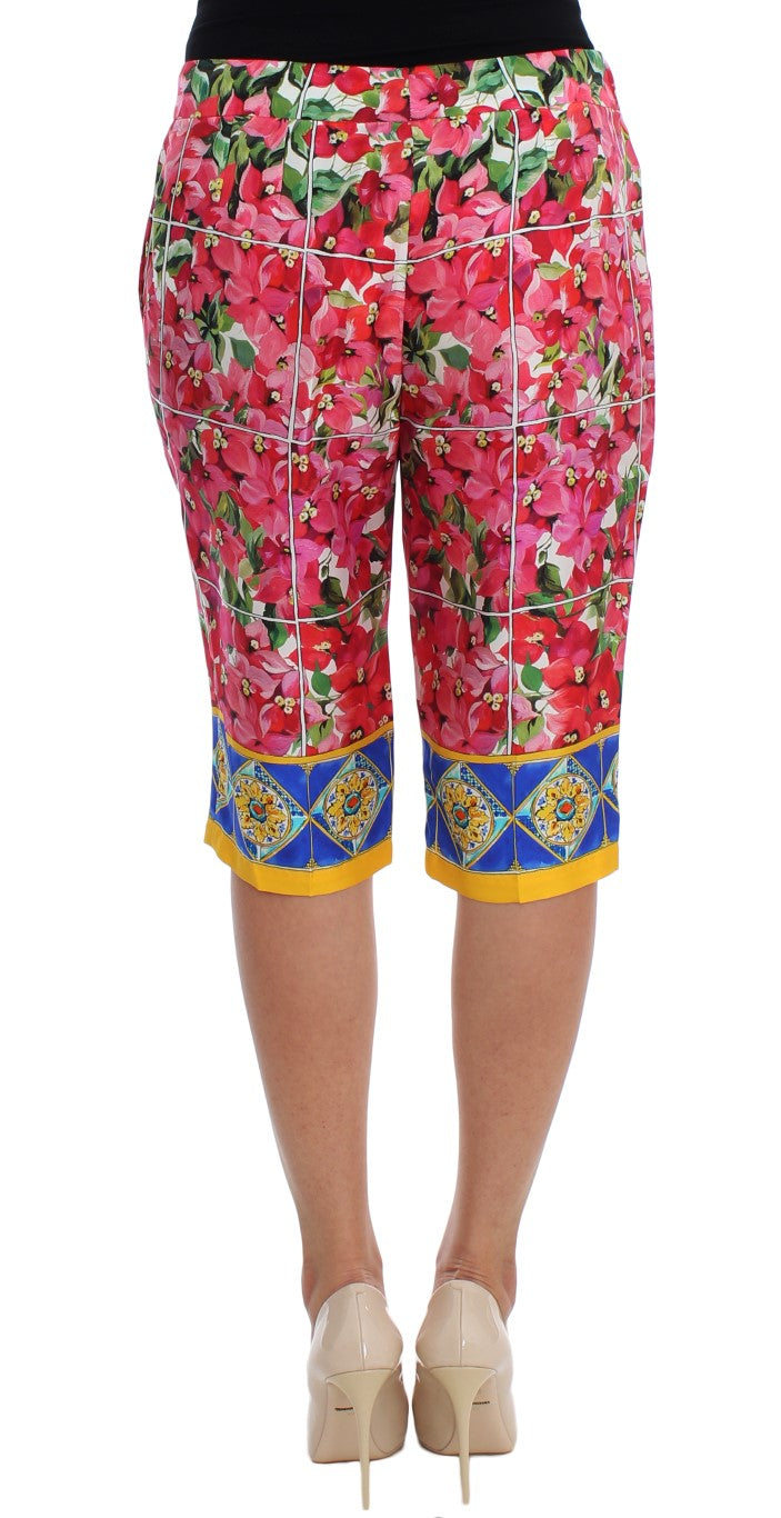 Dolce &amp; Gabbana – Capri-Shorts mit mehrfarbigem Blumenmuster und Knielänge