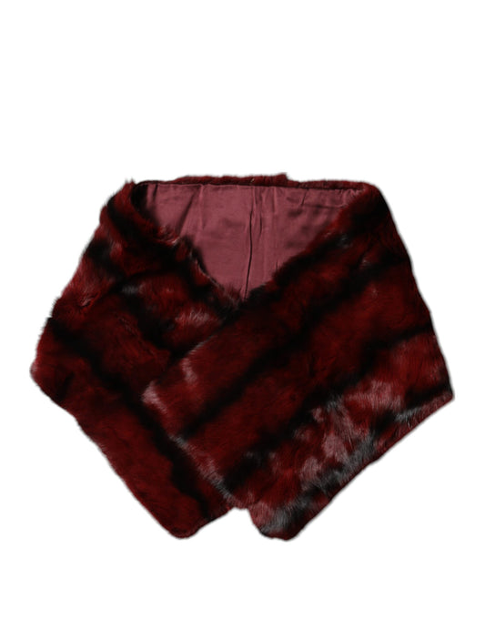Dolce &amp; Gabbana – Schal mit Pelz-Streifen in Schwarz und Rot