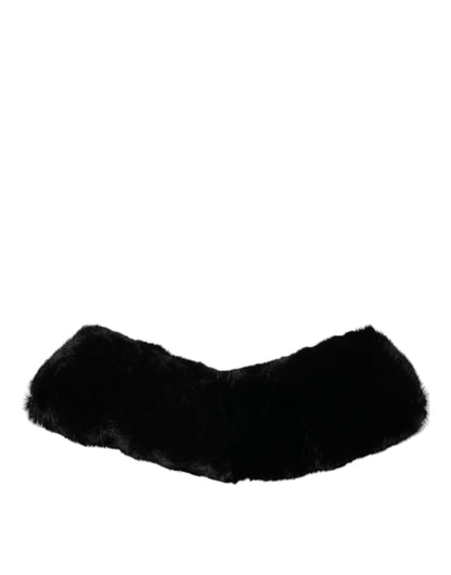 Dolce &amp; Gabbana Damen-Halswickelschal mit schwarzem Lammfellkragen