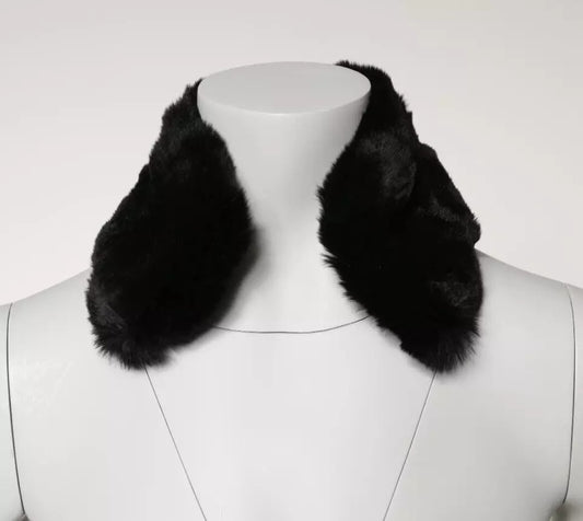 Dolce &amp; Gabbana Damen-Halswickelschal mit schwarzem Lammfellkragen