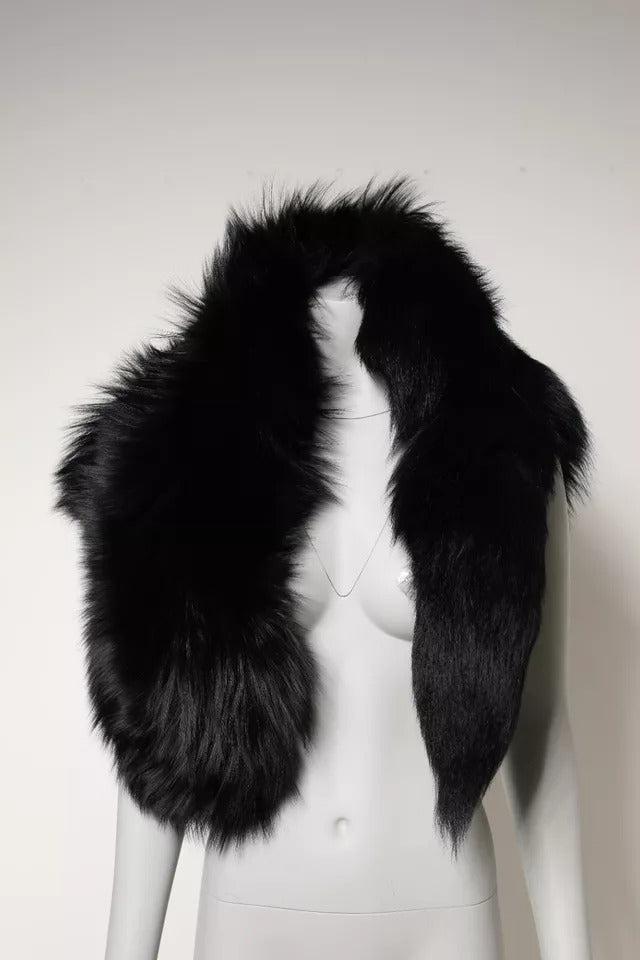 Dolce &amp; Gabbana – Halswärmer-Winterschal aus schwarzem Fuchspelz