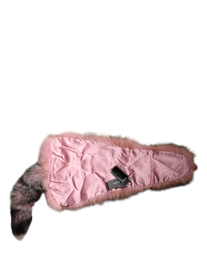Dolce &amp; Gabbana Pink Frost Fuchspelz Halswärmer Winterschal