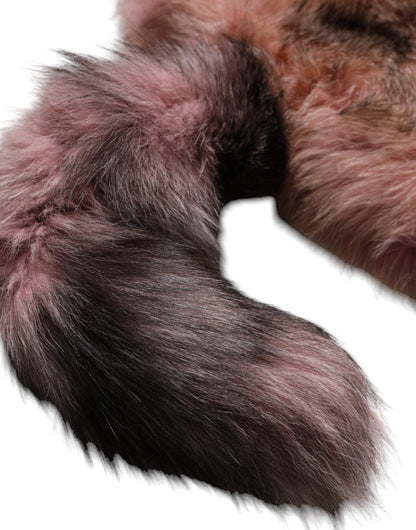 Dolce &amp; Gabbana Pink Frost Fuchspelz Halswärmer Winterschal