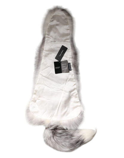Dolce &amp; Gabbana – Halswärmer-Winterschal aus weißem Fuchspelz