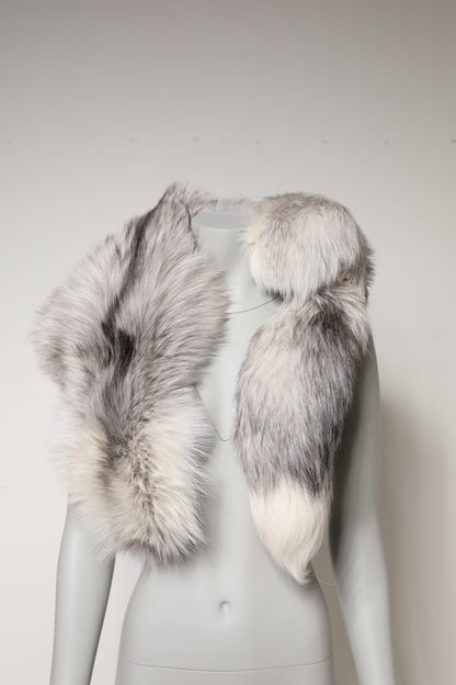 Dolce &amp; Gabbana – Halswärmer-Winterschal aus weißem Fuchspelz
