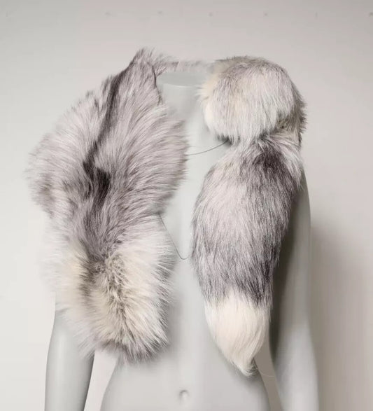 Dolce &amp; Gabbana – Halswärmer-Winterschal aus weißem Fuchspelz