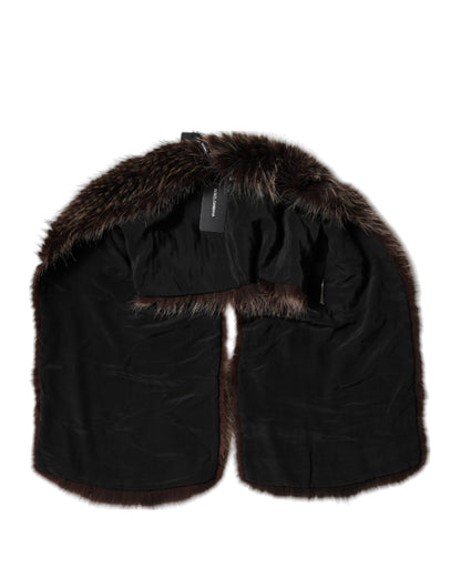 Dolce &amp; Gabbana Brauner Waschbärpelz-Halswärmer-Winterschal