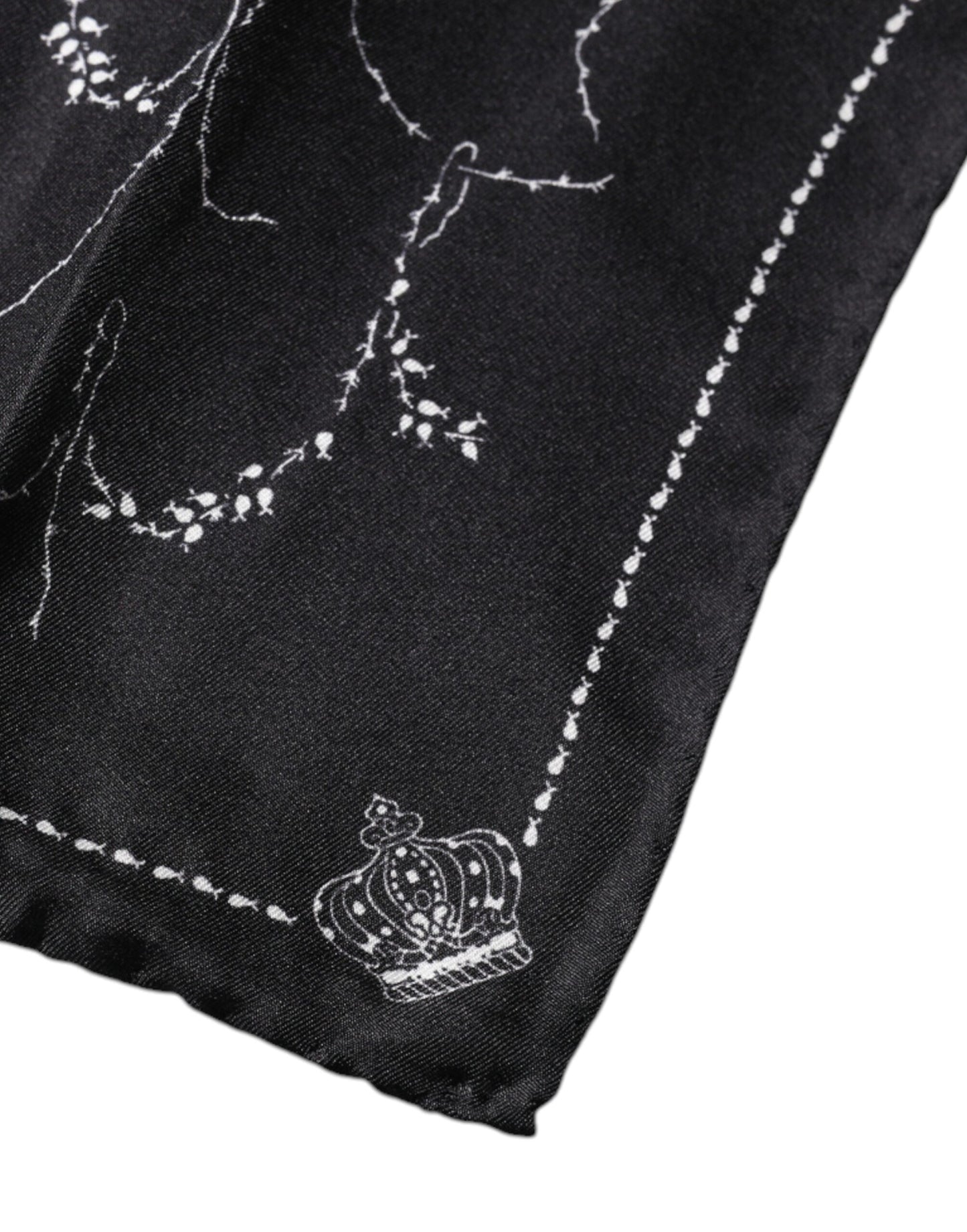 Dolce &amp; Gabbana – Schwarz gemusterter Seidentaschentuchschal