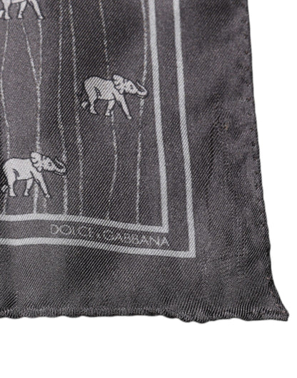 Dolce &amp; Gabbana Brauner Elefanten-Fantasie-Taschentuchschal