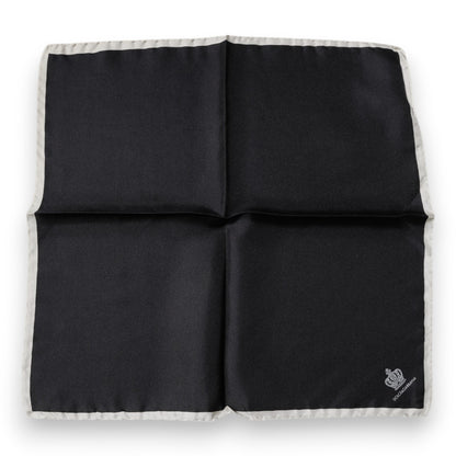 Dolce &amp; Gabbana – Quadratischer Taschentuchschal mit schwarzem Kronenlogo