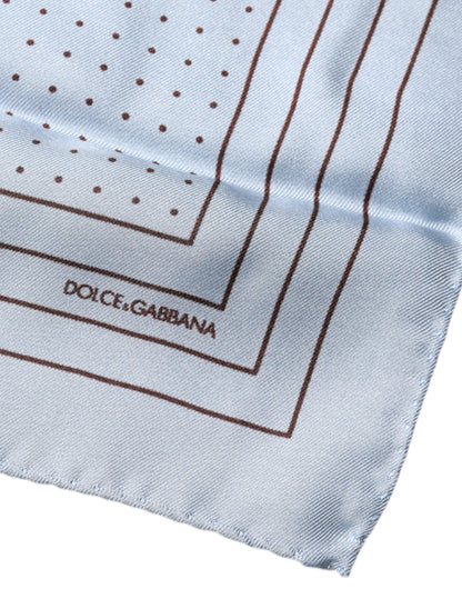 Dolce &amp; Gabbana – Quadratisches Taschentuch mit himmelblauen Punkten