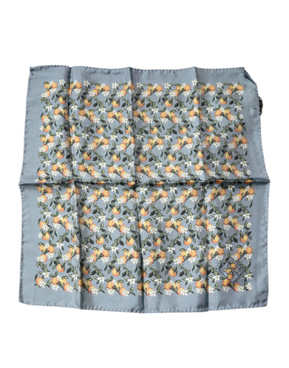 Dolce &amp; Gabbana Grau Orange Seidenquadrat Taschentuch Schal