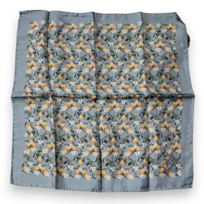 Dolce &amp; Gabbana Grau Orange Seidenquadrat Taschentuch Schal