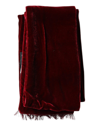 Dolce &amp; Gabbana – Kastanienbrauner, schmaler Wickelschal mit Seidenfransen