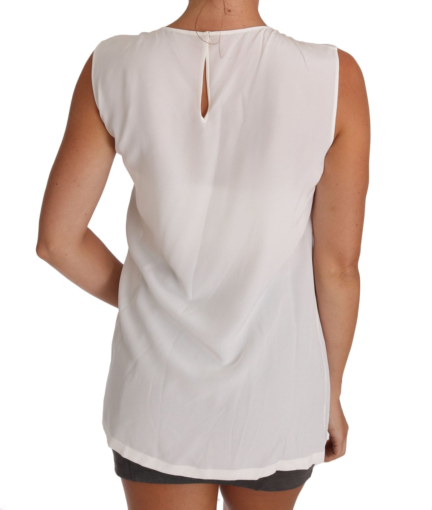 Dolce &amp; Gabbana – Camisole-T-Shirt „I LOVE ITALY“ aus weißer Seide