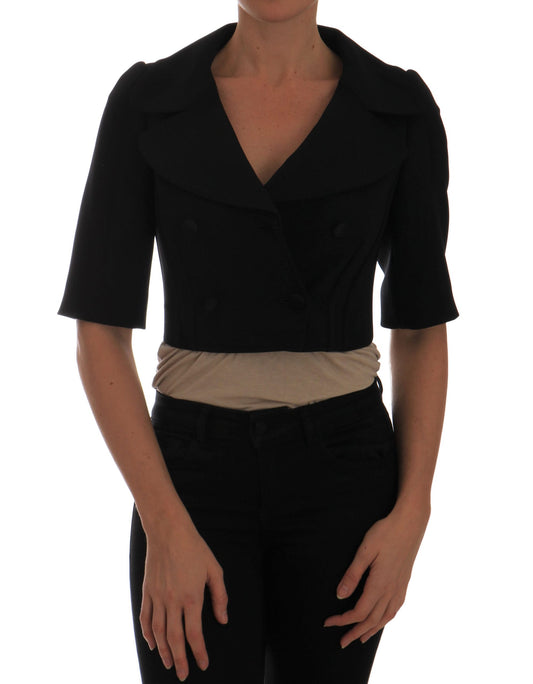 Dolce &amp; Gabbana – Schwarzer, kurzer Blazer mit verkürzter Jacke
