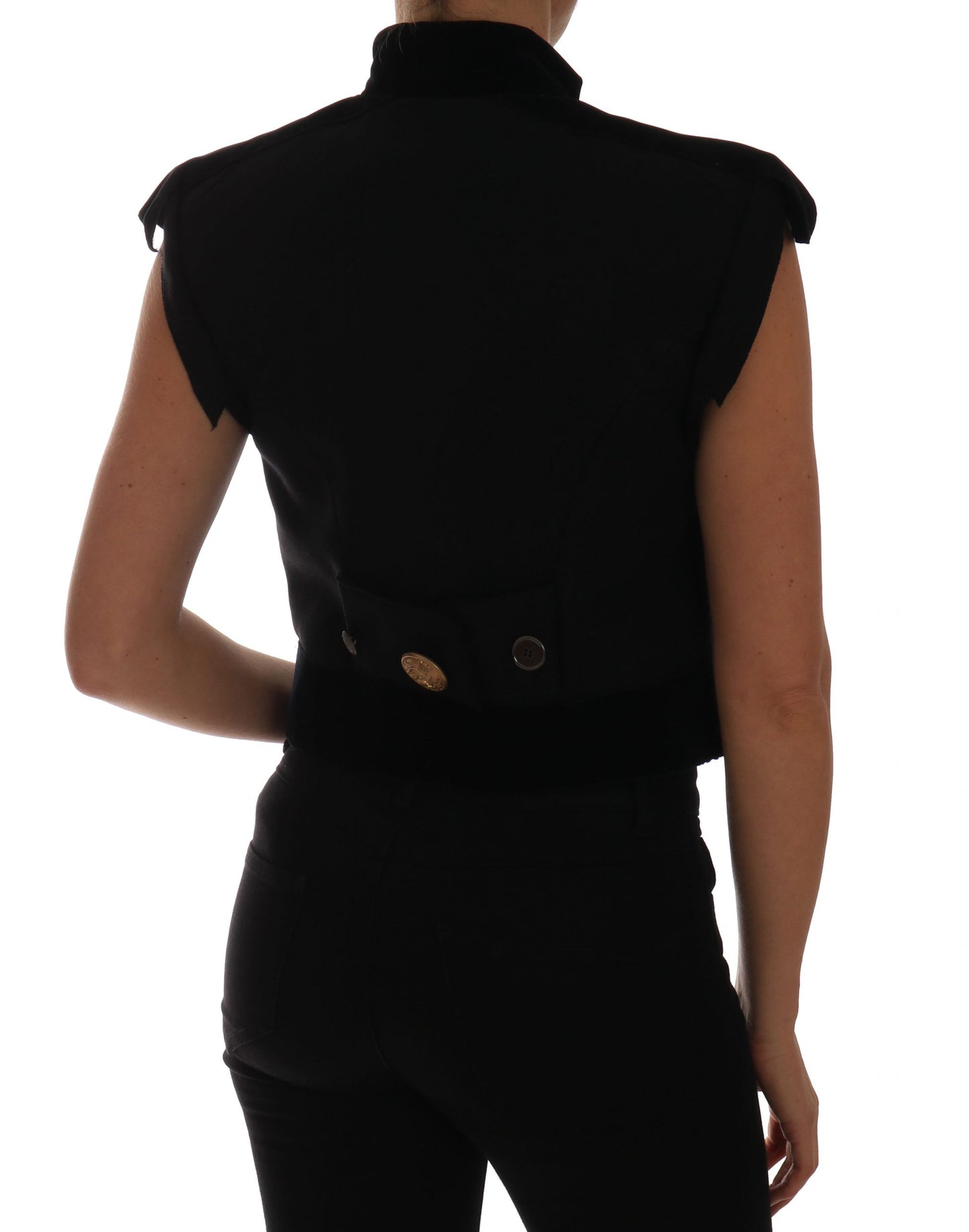 Dolce &amp; Gabbana – Schwarze, verzierte Militärjacke mit Blumenmuster