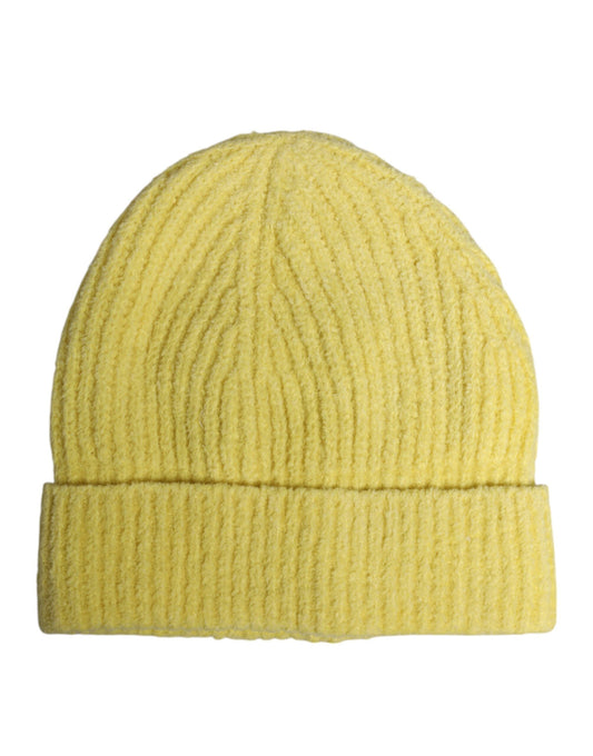 Dolce &amp; Gabbana – Gelbe Wintermütze aus gestrickter Baumwolle
