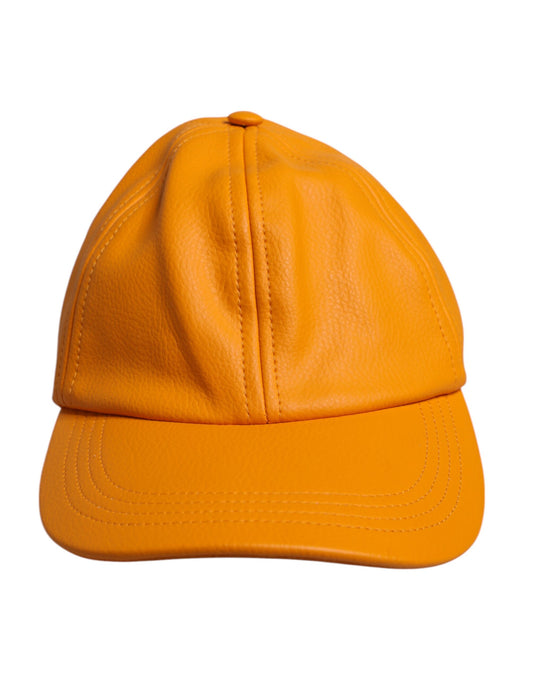Dolce &amp; Gabbana – Orangefarbene Baseballkappe aus Baumwolle mit 6 Paneelen