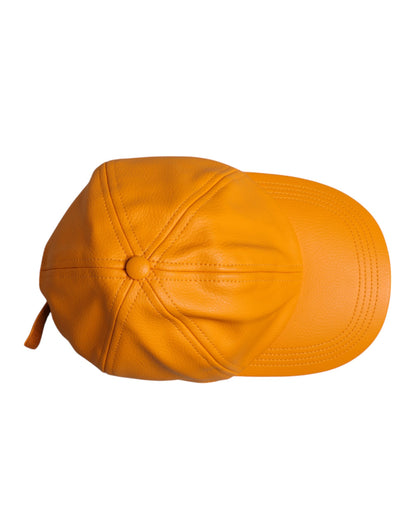 Dolce &amp; Gabbana – Orangefarbene Baseballkappe aus Baumwolle mit 6 Paneelen