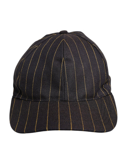 Dolce &amp; Gabbana – Baseballkappe aus Baumwolle mit 6 Einsätzen und braunen Streifen